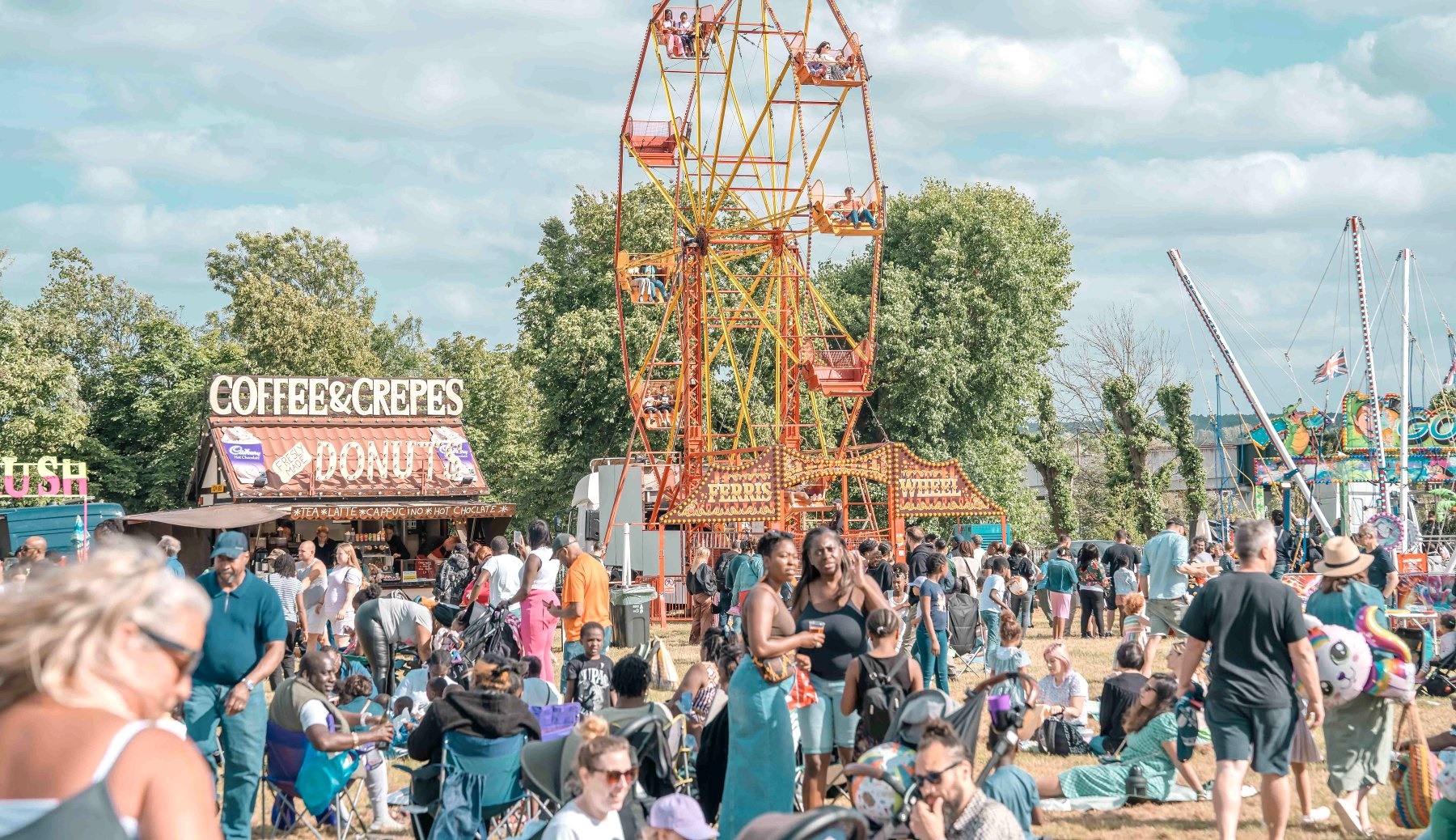 SNCFest crowd near the children's funfair