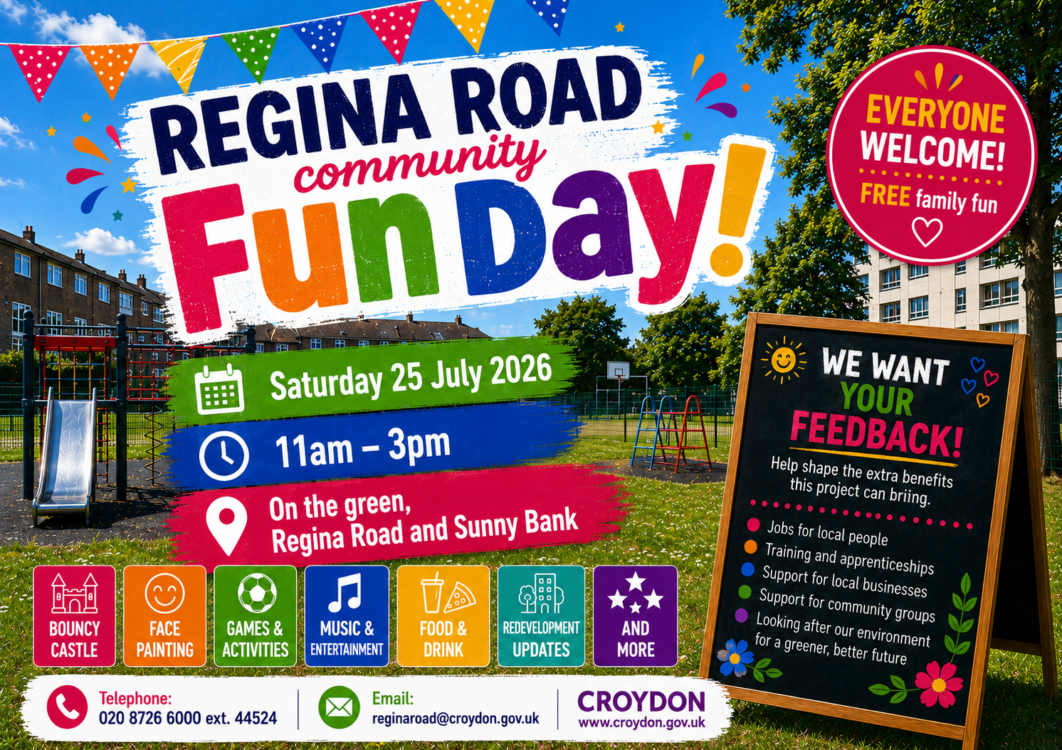 Reginas Road Fun Day Poster July 2026