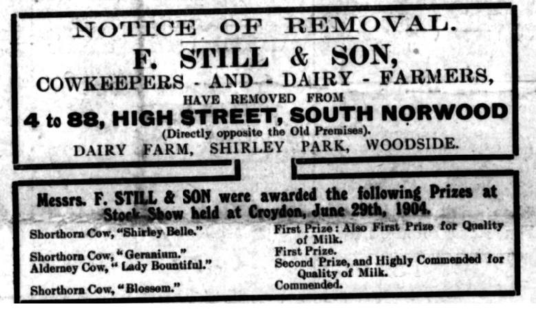 F Still & Son Notice South Norwood